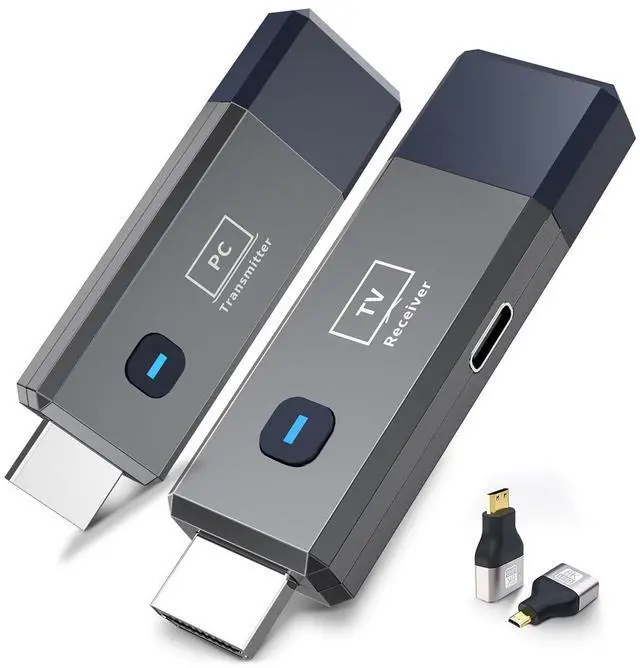 Main image of Wireless HDMI Transmitter and Receiver 328ft/100m Extender 4K Decode Input 1080P Output Plug&Play Portable 2.4G/5.8G for Video and Audio to Monitor from PC/Projector/TV Box(Gray)
