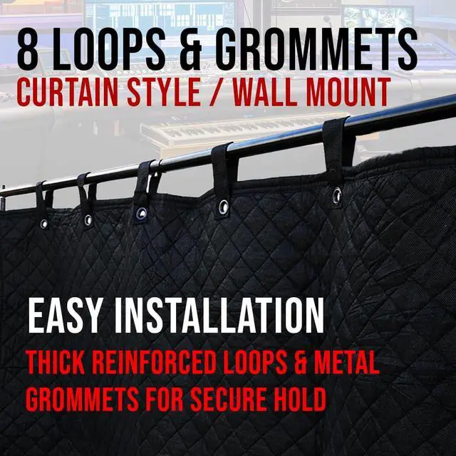 Alt view image 4 of 7 - BoxerTools Large 78" x 72" Sound Dampening Blanket Studio Series - Loops and Grommets - Easy Installation - Insulation, Light Blocker, Sound Absorbing, Acoustic Treatment, Construction