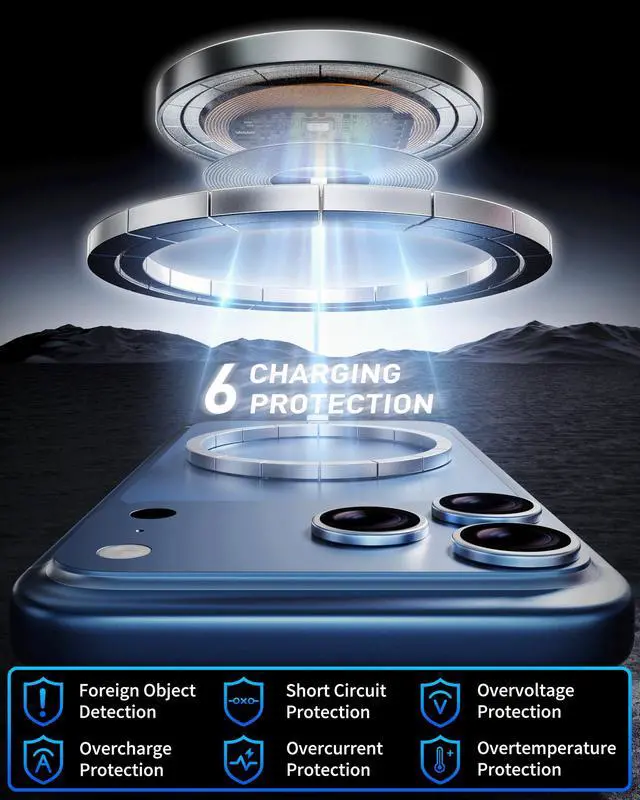 Alt view image 7 of 7 - for Magsafe Charger, 2 Pack 25W Qi2 6FT Magnetic Wireless Fast Charger Pad
