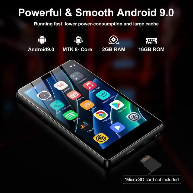 Alt view image 5 of 7 - MP3 Player with Bluetooth and WiFi - SWOFY M503Pro 16GB Music Player with Spotify,Pandora,Amazon Music, 4.0-inch Touch Screen Android MP4 MP3 Player for Kids with Libby,Audible,Spotify Kids,FM Radio