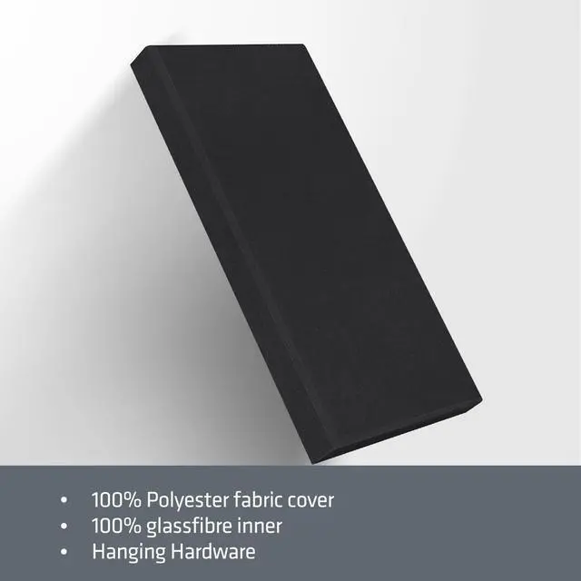 Alt view image 7 of 7 - 4 PCS Acoustic Panels with Hanging Bracket, 2 Thick Fiberglass Sound Proof Panels Removable for Studios, Office, Home Theater Ceiling or Wall- Black