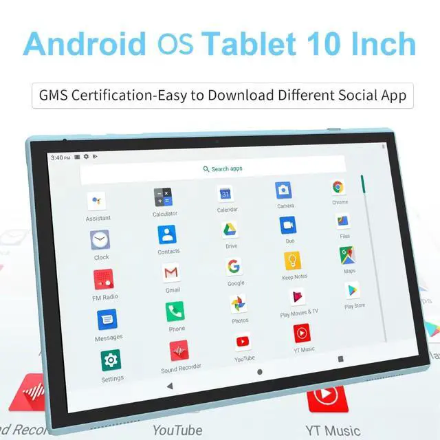 Alt view image 7 of 7 - 10 Inch Tablet With Tablet protective Case and Stylus, Android 15 Tablets, 8GB RAM 32GB ROM/1TB Expansion, 8H 6000mah Battery Wifi Bluetooth 10.1" IPS HD Touchscreen 2MP+8MP Dual Camera Tablets Blue.