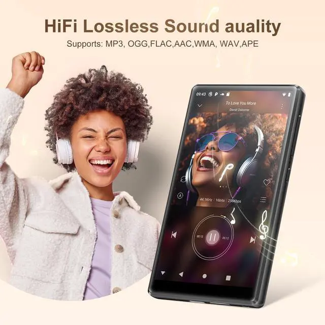 Alt view image 7 of 7 - 96GB MP3 Player with Bluetooth and WiFi- D26 5" HD Full Touch Screen MP3 Player with Spotify, Amazon Music,YouTube,Pandora,Libby,Android MP4 Music Player for Kids