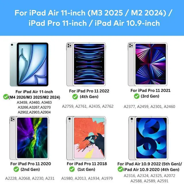 Alt view image 3 of 7 - Keyboard Case for iPad Air 11-inch (M4 2026/M3 2025/M2 2024) & iPad Pro 11 inch(1st/2nd/3rd/4th Generation)Magic-Style Magnetic Keyboard Case with Multi-Touch Trackpad for 10.9 iPad Air 4th/5th Gen.