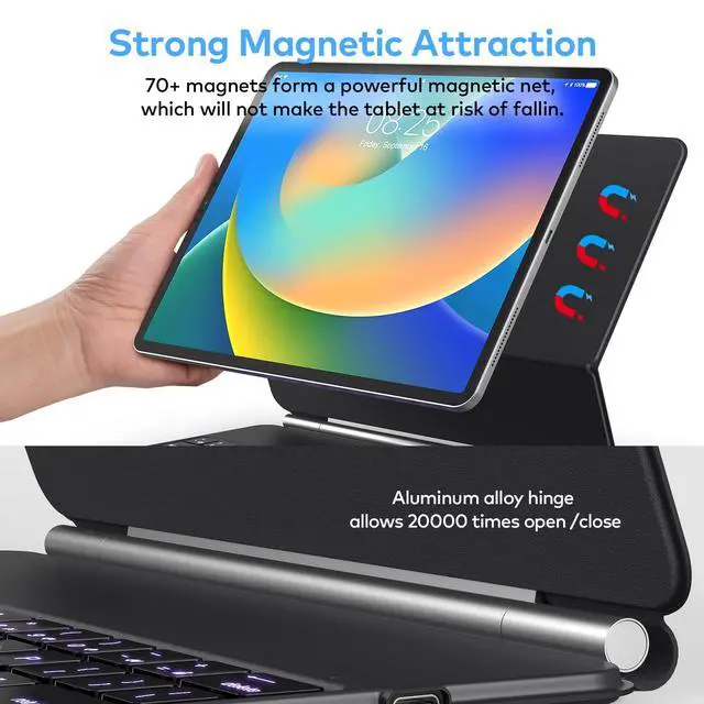 Alt view image 5 of 7 - Keyboard Case for iPad Air 11-inch (M4 2026/M3 2025/M2 2024) & iPad Pro 11 inch(1st/2nd/3rd/4th Generation)Magic-Style Magnetic Keyboard Case with Multi-Touch Trackpad for 10.9 iPad Air 4th/5th Gen.