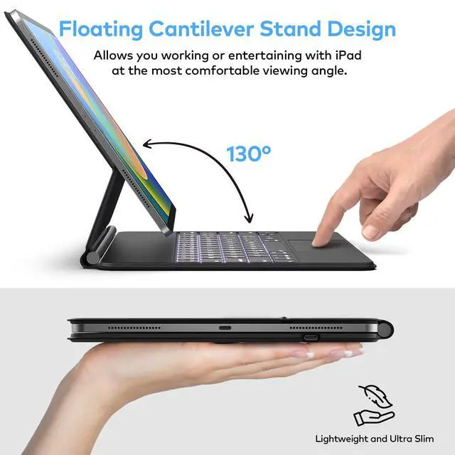 Alt view image 4 of 7 - Keyboard Case for iPad Air 11-inch (M4 2026/M3 2025/M2 2024) & iPad Pro 11 inch(1st/2nd/3rd/4th Generation)Magic-Style Magnetic Keyboard Case with Multi-Touch Trackpad for 10.9 iPad Air 4th/5th Gen.