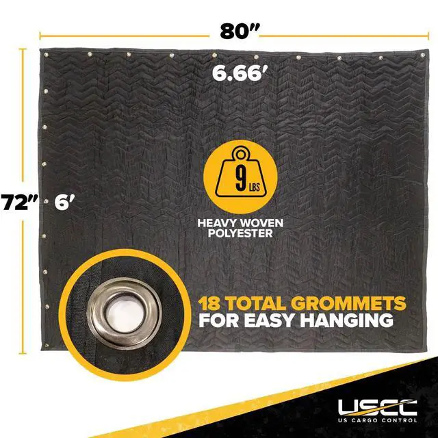 Alt view image 3 of 7 - 80" x 72" Large Sound Dampening Blanket with Grommets, Light Blocking Acoustic Blanket for Wall Hanging and Studios, Machine Washable, 9 LBS