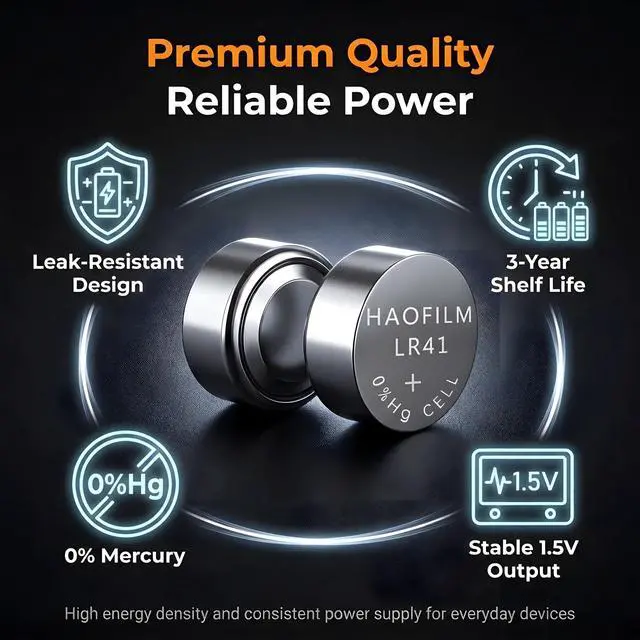 Alt view image 2 of 7 - 10-Pack LR41 Button Batteries, AG3 392 384 SR41 1.5V Cell Battery