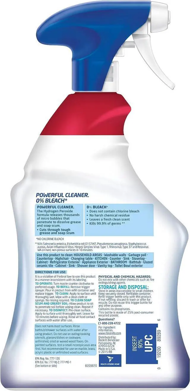 Alt view image 2 of 3 - Lysol Cleaner Hydrogen Peroxide Multi-Purpose Cleaner Spray, Citrus, 32 Fluid Ounce