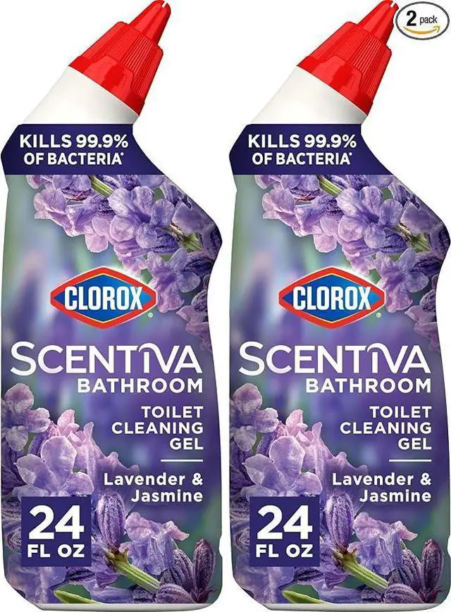 Main image of Clorox Scentiva Bathroom Toilet Cleaning Gel, Lavender and Jasmine, 24 Fluid Ounces (Pack of 2)