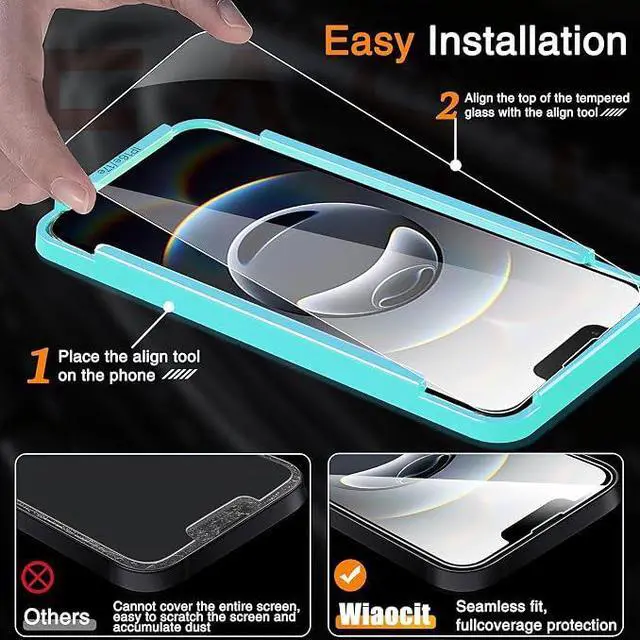 Alt view image 2 of 2 - Wiaocit Tempered Glass Screen Protector for iPhone 16e/iPhone 17e