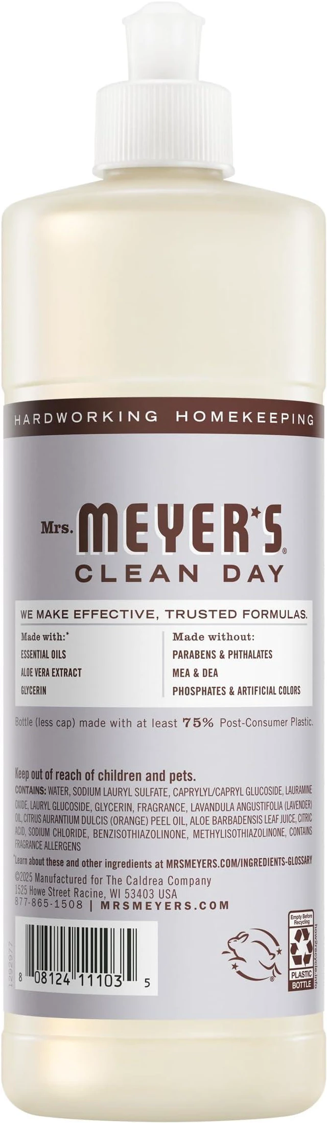 Alt view image 2 of 2 - Mrs. Meyer's Clean Day, Liquid Dish Soap, Lavender Scent, 16 Ounce