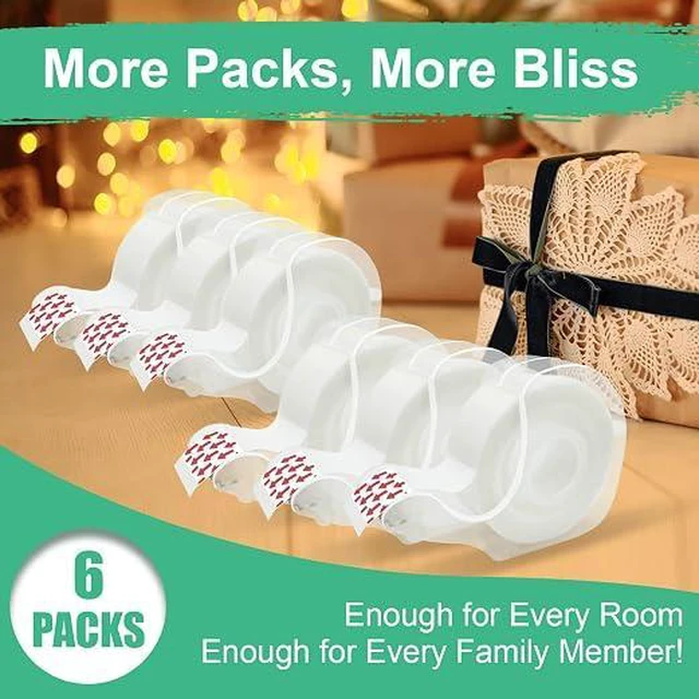 Alt view image 2 of 3 - Tape, Invisible Tape for Gift Wrapping, 6 Rolls+6 Dispensers, Matte Finish, Writable, 3/4x 650, Clear Tapes for Christmas Wrapping Paper, Office&School Supplies