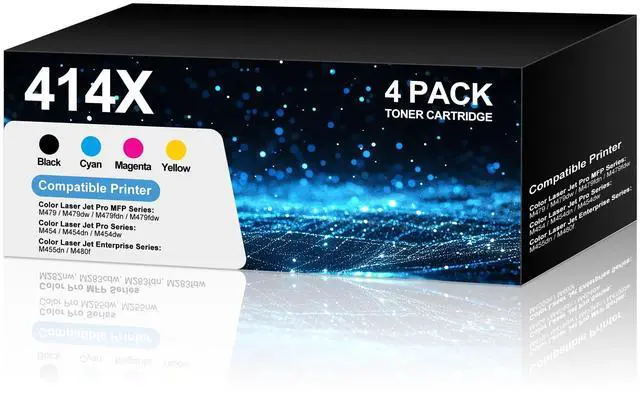 Main image of 414X High Yield Toner Cartridges 4 Pack with Chip Compatible with HP 414X W2020X 414A W2020A Toner Compatible with HP Color Laserje Pro MFP M479fdw Color Laserje Pro M454dw M454dn M480f M455dn Printer