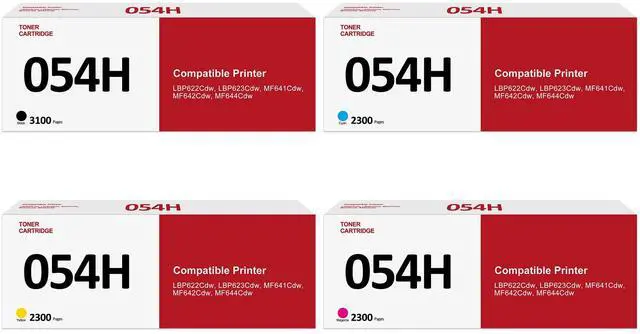 Main image of 054 H Toner Cartridge Set 4-Color High Yield Toner Cartridge Replacement for Canon 054 Toner Cartridge Compatible with Color ImageClass LBP622Cdw MF642Cdw MF643Cdw MF644Cdw MF640C Printer