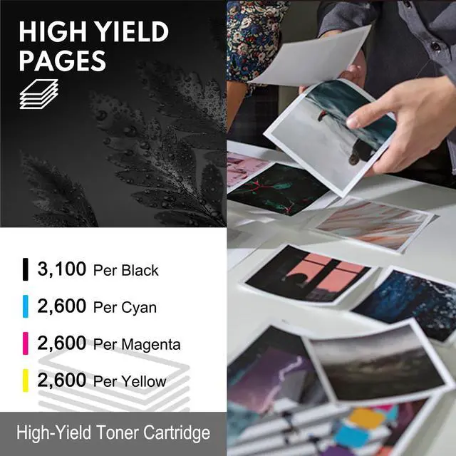 Alt view image 3 of 6 - 201X Toner Cartridges 4 Pack High Yield Replacement for HP 201X CF400X CF401X CF402X CF403X for Color LaserJet Pro MFP M277dw M252dw M277n M277c6 M252n M277 Printer (Black Cyan Yellow Magenta)
