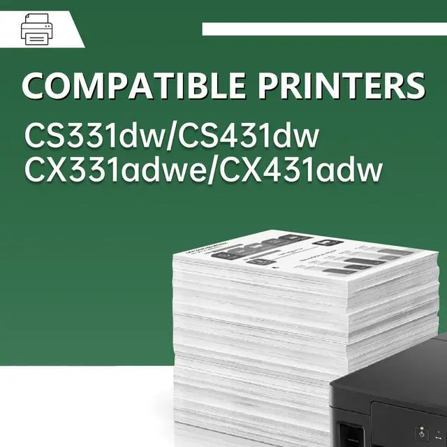 Alt view image 3 of 7 - 20N10K0 20N10 Toner Cartridge (2-Pack, with Chip) Compatible with Lexmark CS331dw CS431dw CX331adwe CX431adw Printers - 20N10K0 Black Toner (1,500 Pages)
