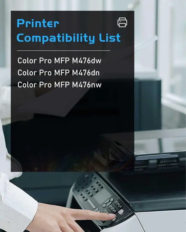 Alt view image 2 of 7 - 312X 312A Remanufactured Toner Cartridges 4 Pack High Yield Replacement for HP 312X 312A Toner for Color Pro MFP M476dw M476dn M476nw Printer (CF380X CF381A CF382A CF383A CF380A)