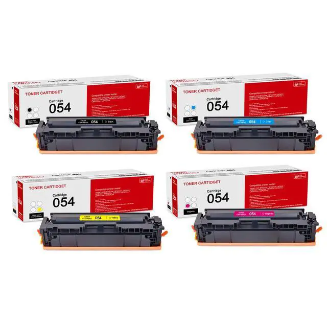 Main image of 4 Pack 054 BK/C/M/Y Toner Cartridge: Compatible CRG054 Replacement for Canon 054 CRG-054 for Canon imageCLASS MF642Cdw MF644Cdw MF640C MF641Cw MF643Cdw MF645Cx LBP621Cw LBP623Cdw LBP622Cdw Printer