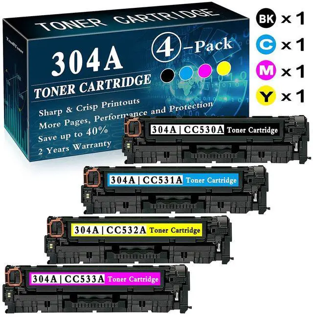 Main image of 304A Toner Cartridge Set BK,C,M,Y Replacement for HP 304A Toner Color CM2320n CM2320fxi CM2320nf MFP, CP2025 CP2025n CP2025x CP2025dn Printer Ink (304a Black+Magenta-Cyan+Yellow)
