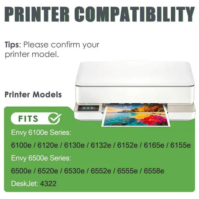 Alt view image 2 of 7 - 68 Ink Cartridges Replacement for 68 Black Color Ink Cartridges Combo Pack Compatible with Envy 6152e, 6155e, 6552e, 6555e, 6558e Series Printer 2PK (1 Black, 1 Tri-Color)