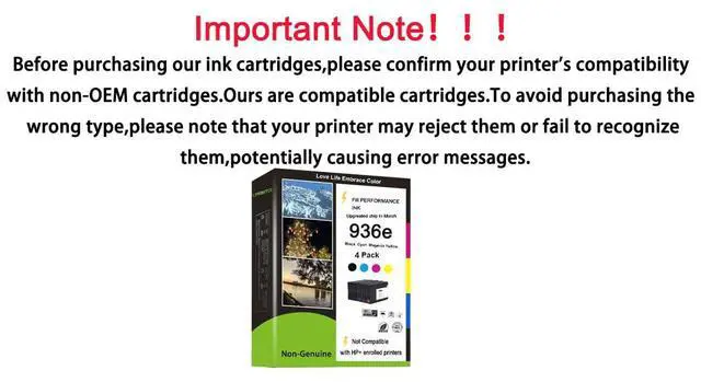 Alt view image 2 of 7 - 936XL High Yield Ink Cartridges Combo Pack Replacement for OfficeJet Series 9110b 9122e 9125e 9128e 9130b 9135e OfficeJet Pro Wide Format 9730e Printers 4 Pack (Black Cyan Magenta Yellow)