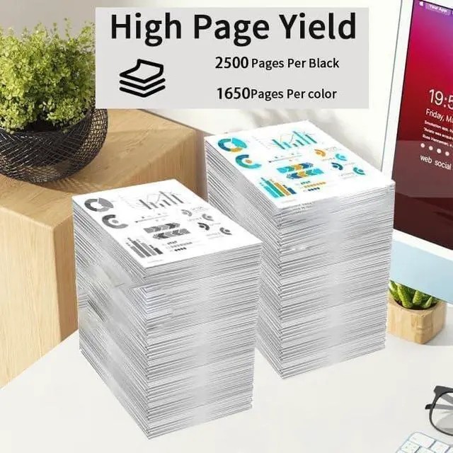 Alt view image 5 of 7 - 936XL High Yield Ink Cartridges Combo Pack Replacement for OfficeJet Series 9110b 9122e 9125e 9128e 9130b 9135e OfficeJet Pro Wide Format 9730e Printers 4 Pack (Black Cyan Magenta Yellow)