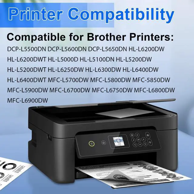 Alt view image 2 of 7 - High-Yield Toner Cartridge Replacement Compatible for Brother TN850 TN-850 TN 850 Work with MFC-L5900DW MFC-L5700DW HL-L6200DW HL-L6200DWT HL-L6300DW DCP-L5500DN Printer (10 Pack Black)