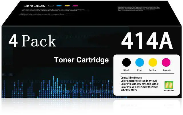 Main image of 414A 414X Toner Cartridges Replacement for HP 414A Toner Cartridges 4 Pack for Color Pro MFP M479fdw M454dw M454dn M455dn M479fdn Printer | W2020A W2021A W2022A W2023A