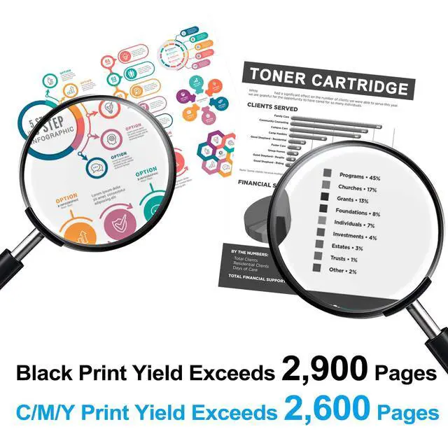 Alt view image 2 of 6 - 414A 414X Toner Cartridges Replacement for HP 414A Toner Cartridges 4 Pack for Color Pro MFP M479fdw M454dw M454dn M455dn M479fdn Printer | W2020A W2021A W2022A W2023A