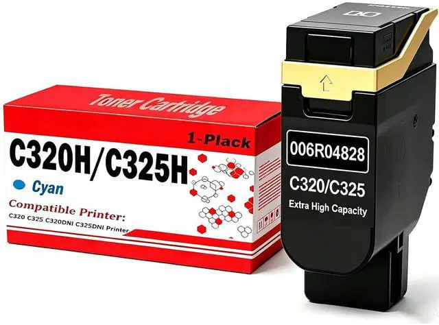 Main image of C320 C325 Toner Cartridge Extra High Capacity 006R04828 Compatible for Xerox C320 C325 C320DNI C325DNI Printer (1 Cyan 5500 Pages)