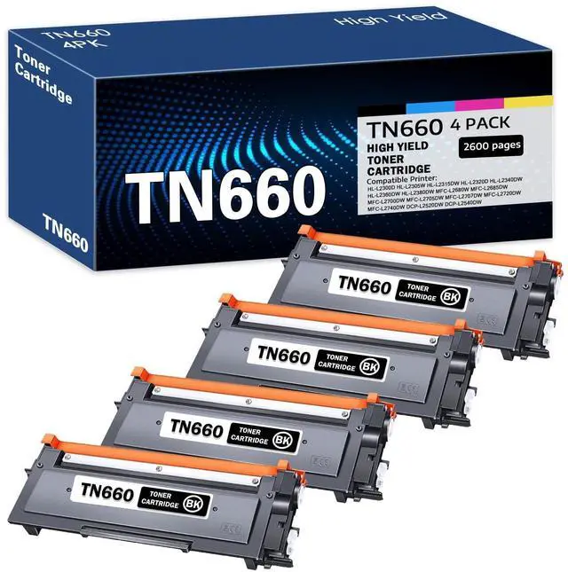 Main image of TN660 Compatible TN-660 Black High Yield Toner Cartridge Replacement for Brother TN-660 HL-L2300D HL-L2305W MFC-L2680W MFC-L2685DW DCP-L2520DW DCP-L2540DW Toner (4 Pack)