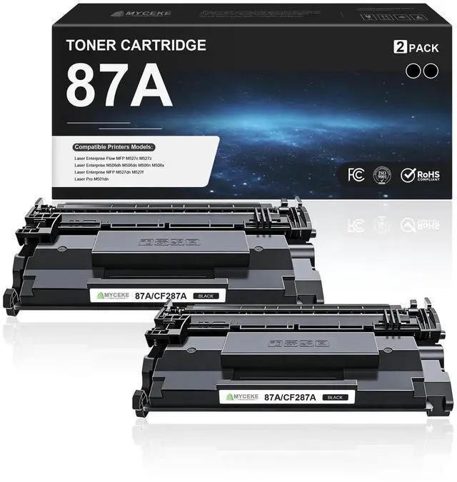 Main image of 87A Toner Cartridge 2 Pack Replacement for CF287A Compatible with HP Laser Enterprise M506dh M506dn M506n M506x MFP M527dn M527f Flow MFP M527c M527z Laser Pro M501dn Printer (Black)