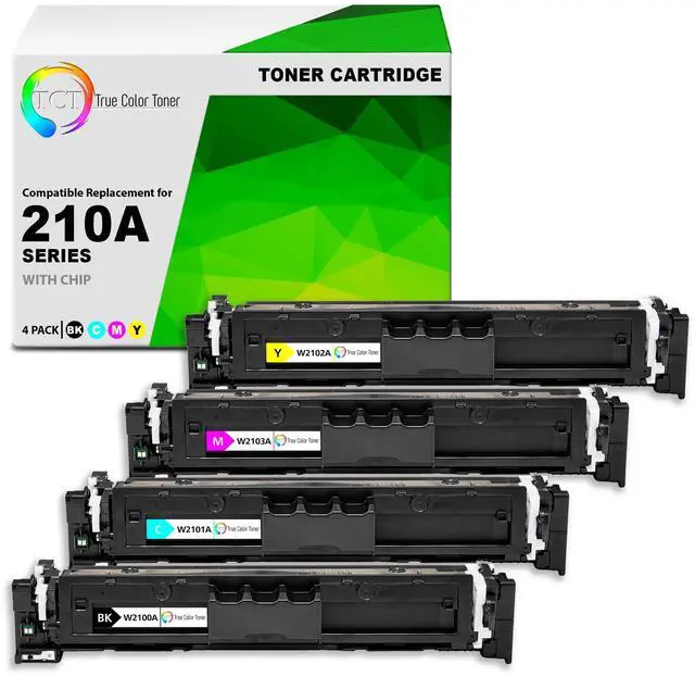 Main image of 210A Toner Cartridge 4 Pack - Premium Compatible Replacement for HP 210A W2100A W2101A W2102A W2103A Works with HP Color LaserJet Pro 4201dn 4201dw Printers (Black Cyan Magenta Yellow)