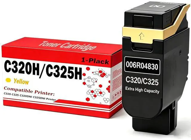 Main image of C320 C325 Toner Cartridge Extra High Capacity 006R04830 Compatible for Xerox C320 C325 C320DNI C325DNI Printer (1 Yellow 5500 Pages)