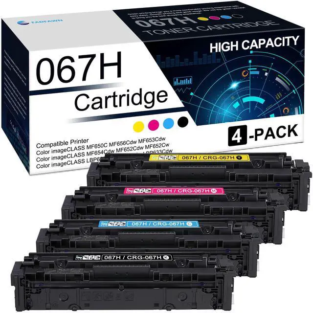 Main image of 067H Toner Cartridges High-Yield 4 Pack: Compatible CRG 067H Toner Replacement for Canon 067H imageCLASS MF650C MF656Cdw MF653Cdw MF654Cdw MF652Cdw MF652Cw LBP630C LBP632Cdw Printers(1BK/1C/1M/1Y)