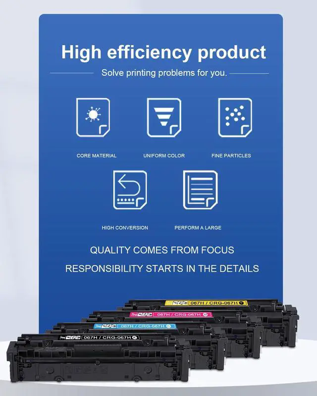 Alt view image 5 of 6 - 067H Toner Cartridges High-Yield 4 Pack: Compatible CRG 067H Toner Replacement for Canon 067H imageCLASS MF650C MF656Cdw MF653Cdw MF654Cdw MF652Cdw MF652Cw LBP630C LBP632Cdw Printers(1BK/1C/1M/1Y)