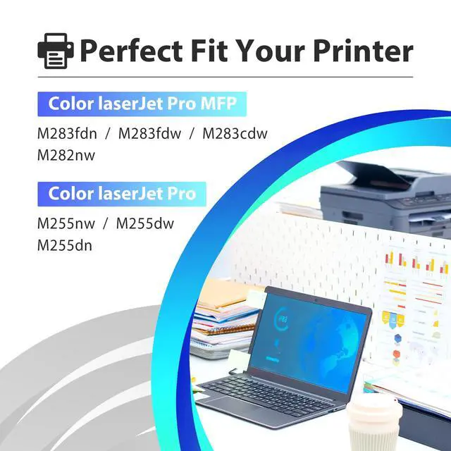 Alt view image 2 of 7 - 206X M283fdw Toner Cartridge Replacement for HP 206X Toner Cartridges 4 Pack High Yield Set 206A for Color Pro MFP M283fdw M255dw M283cdw M255cdw Printer Ink (BCMY)