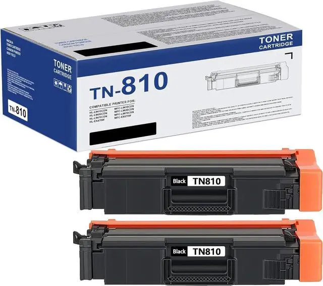Main image of TN810BK Toner Cartridge Replacement for Brother TN810 TN-810 TN810XLBK TN-810XL Works with MFC-L9610CDN HL-L9410CDN HL-L9470CDN (2-Pack, Black)