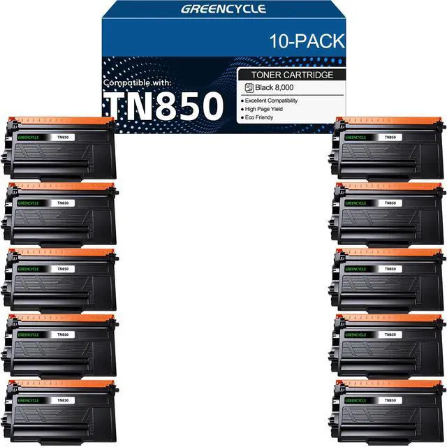 Main image of High Yield Compatible Toner Cartridge Replacement for Brother TN850 TN-850 TN820 TN-820 for HL-L6200DW DCP-L5500DN MFC-L5700DW MFC-L5850DW MFC-L5900DW HL-L5200DW Printer (Black, 10 Pack)
