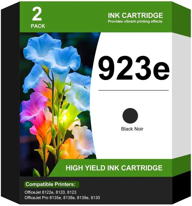 Main image of 923e 923XL Ink Cartridges Black High Yield Replacement for HP 923 923e 923XL Ink, Compatible for HP OfficeJet Pro 8125 8135 8139 8138 8120 8122 8124 8130 8132 8134 Printers (Black, 2 Pack)
