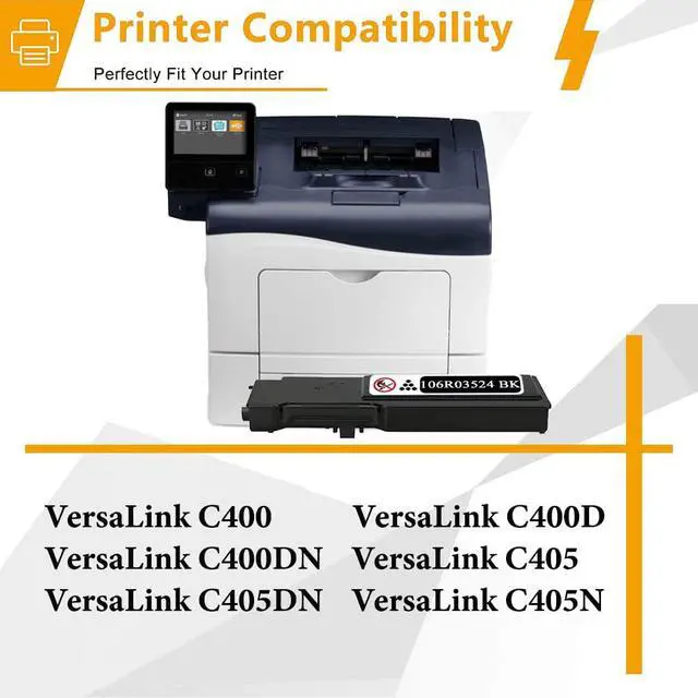 Alt view image 2 of 6 - C400 C405 106R03524 Extra High Capacity Toner Cartridge Black Replacement for Xerox VersaLink C400 C400D C400DN MFP C405DN C405D C405 Printer Ink (21,600 Pages, 2 Pack)