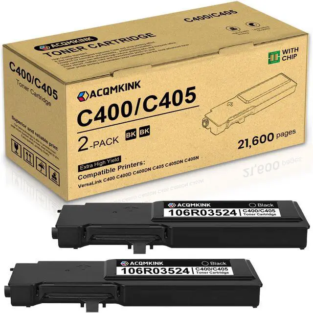 Main image of C400 C405 106R03524 Extra High Capacity Toner Cartridge Black Replacement for Xerox VersaLink C400 C400D C400DN MFP C405DN C405D C405 Printer Ink (21,600 Pages, 2 Pack)