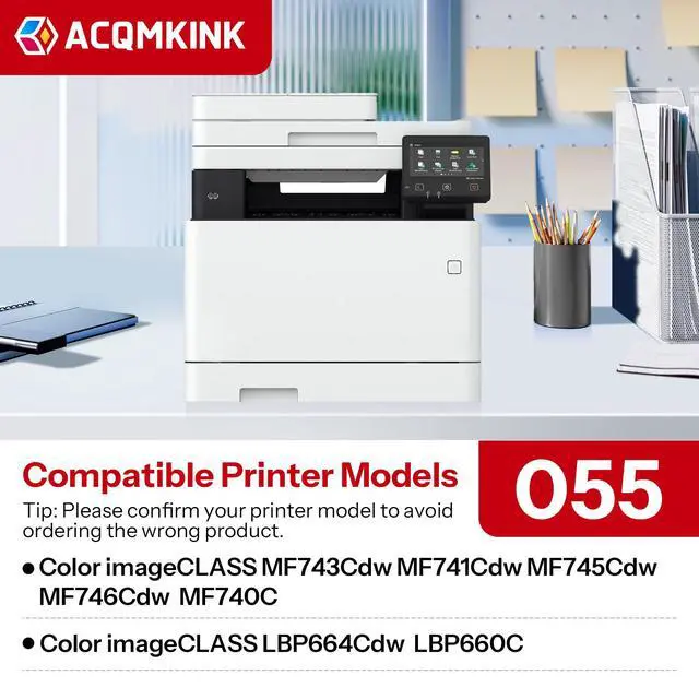 Alt view image 2 of 6 - 055 Toner Cartridge Set Replacement for Canon 055 MF743cdw Toner, BKCMY