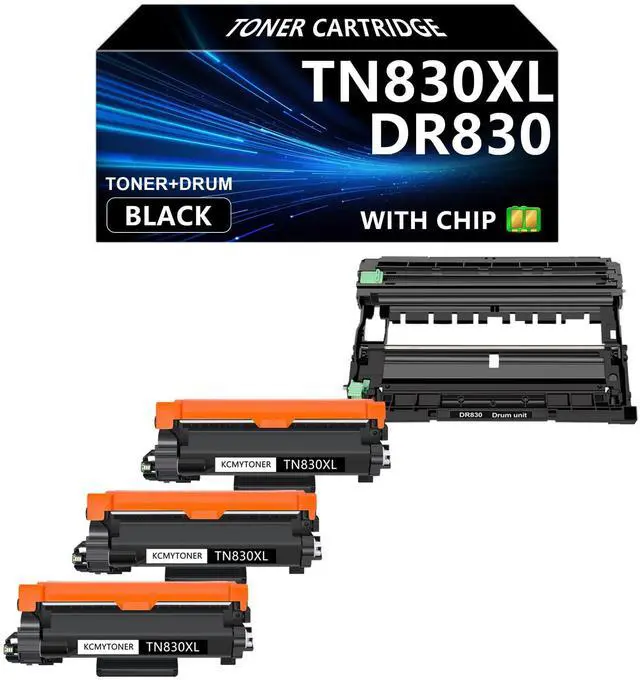 Main image of TN830XL Black Toner Cartridge & DR830 Drum Set Compatible for Brother TN830 TN-830 TN-830XL DR-830 High Yield use with HL-L2460DW DCP-L2640DW HL-L2400D HL-L2480DW MFC-L2820DW Printer (3 Toner, 1 Drum)