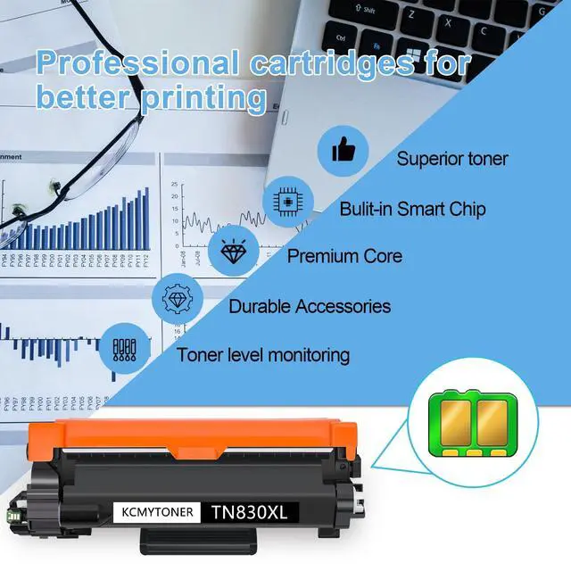 Alt view image 4 of 7 - TN830XL Black Toner Cartridge & DR830 Drum Set Compatible for Brother TN830 TN-830 TN-830XL DR-830 High Yield use with HL-L2460DW DCP-L2640DW HL-L2400D HL-L2480DW MFC-L2820DW Printer (3 Toner, 1 Drum)