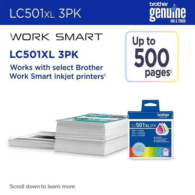 Alt view image 3 of 7 - Authorized Seller- LC501XL3PKS with Tech Smart USA Printer Essentials Download Card for PC
