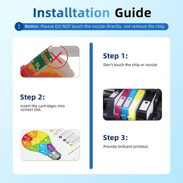 Alt view image 5 of 7 - 920XL Compatible Ink Cartridges for HP 920XL (6PK, BKCMY) | Work With OfficeJet 6000 6500 6500a 7000 7500a Printers,High page yield printing,Illustrated installation guide
