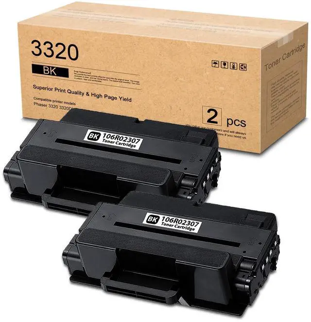 Main image of Phaser 3320 Black High Capacity Toner Cartridge (2-Pack) - Dophe Compatible 106R02307 Toner Cartridge Replacement for Xerox Phaser 3320 3320DNI Printer