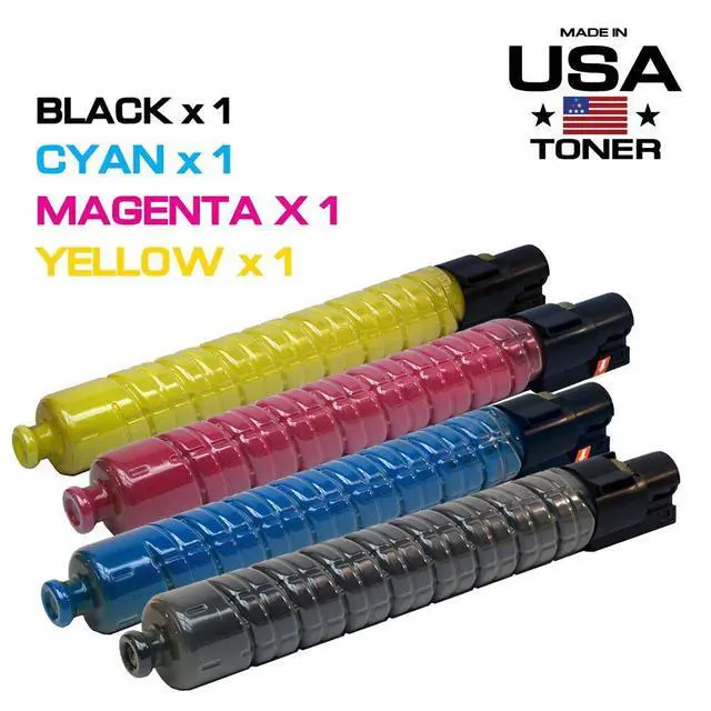 Alt view image 3 of 7 - Compatible Replacement for Ricoh Aficio MP C2800, MP C3300, Replacement for 841276 841423 841422 841421 (Black, Cyan, Yellow, Magenta, 4 Pack)